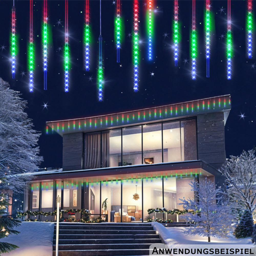 monzana® LED-Lichterkette Diamantenregen bunt