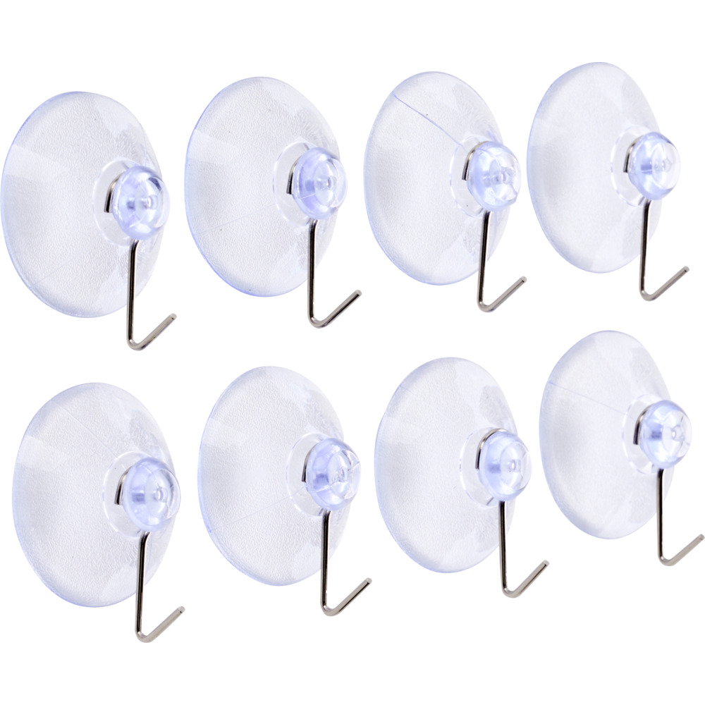 Saugnapf-Set 8-teilig transparent mit Haken