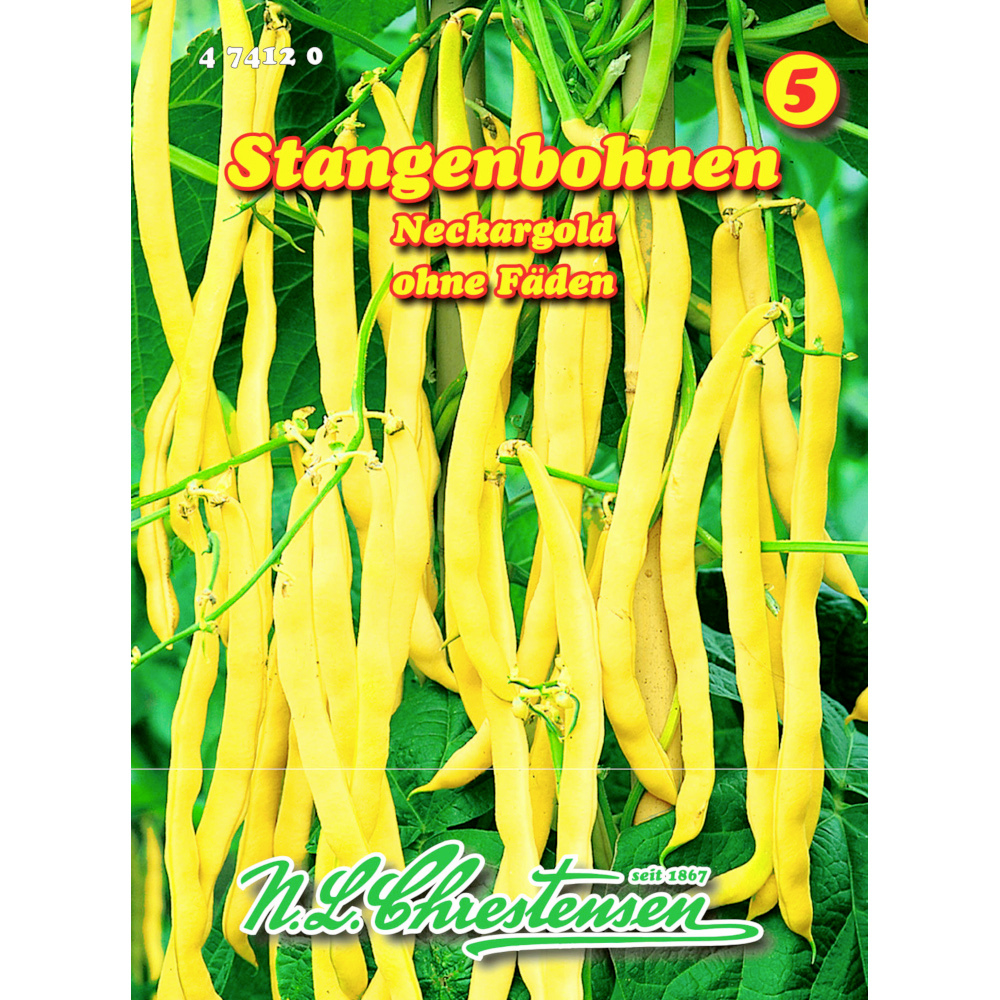 Saatgut Stangenbohnen Neckargold ca. 15 Stangen image number 0