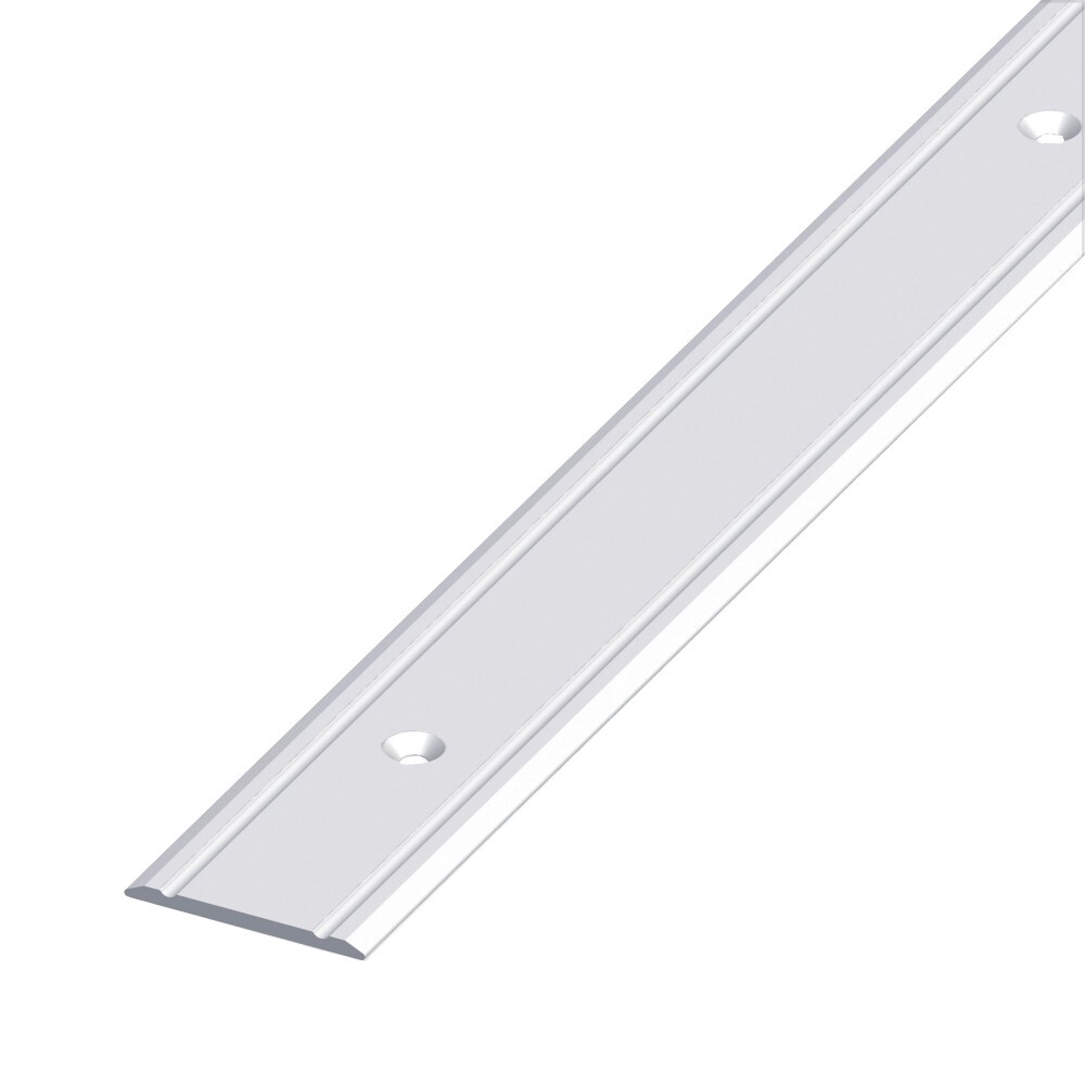 Übergangsprofil superflach 100 x 3 x 0,2 cm aus eloxiertem Aluminium in silber, gelocht