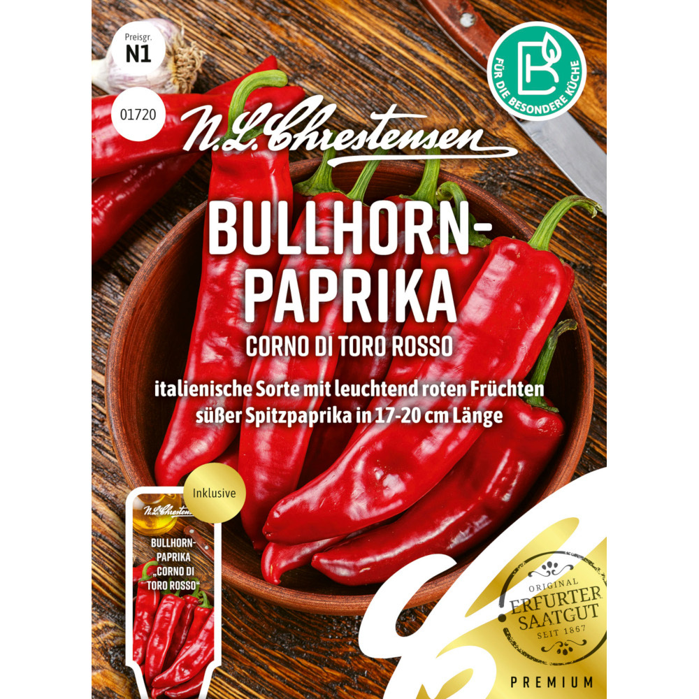 Saatgut Bullhorn-Paprika für ca. 12 Pflanzen image number 0