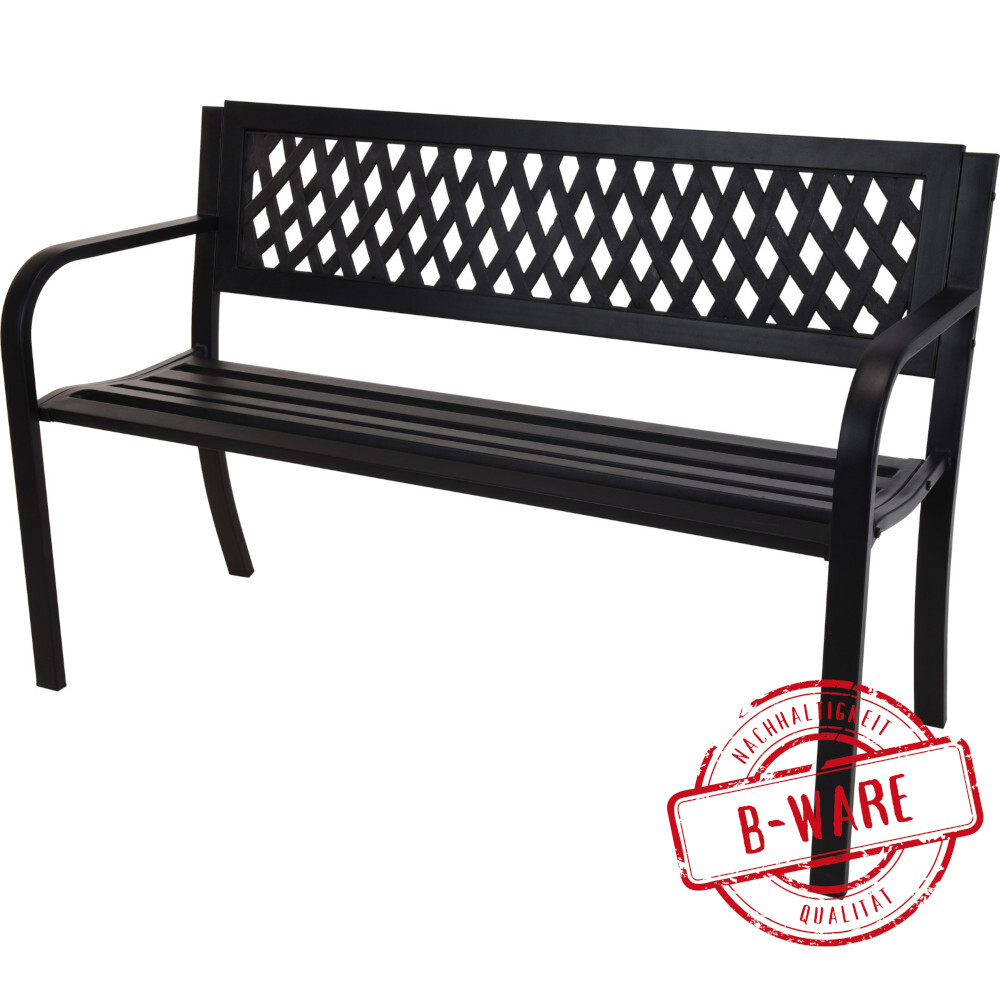 Sitzbank 119 x 40 x 75cm aus Metall in Schwarz - B-Ware