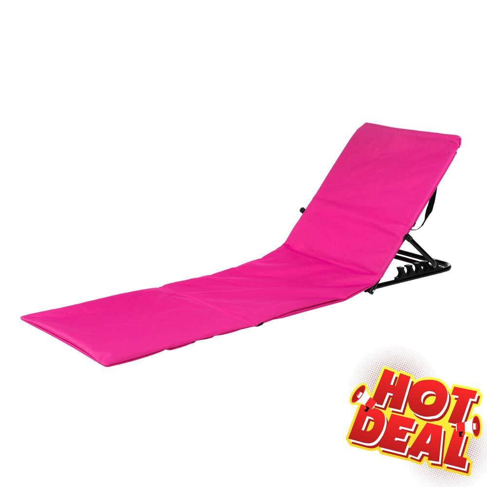 Strandliege klappbar 145 x 47 x 52cm pink