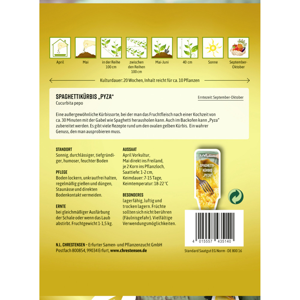 Saatgut Spagettik&uuml;rbis Pyza image number 1