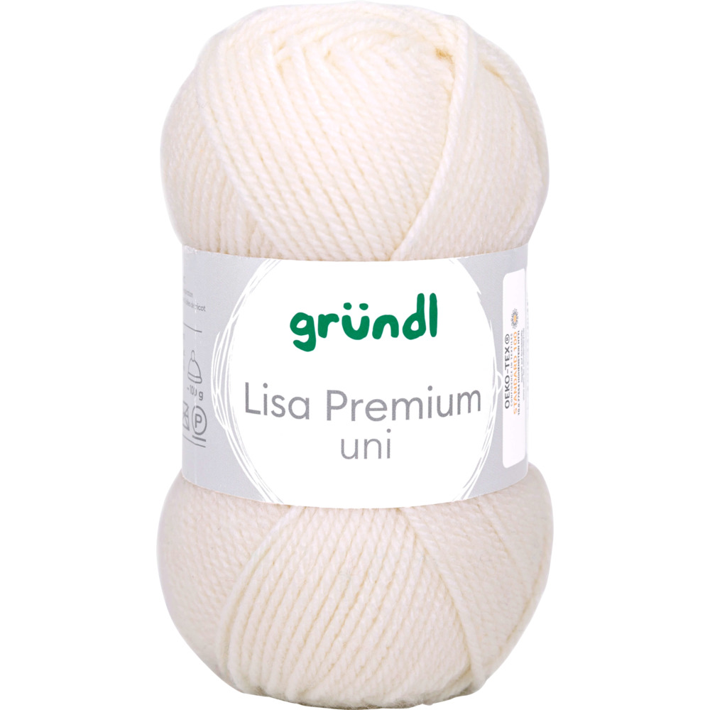 Garn Lisa Premium uni 50 g cremefarben image number 0