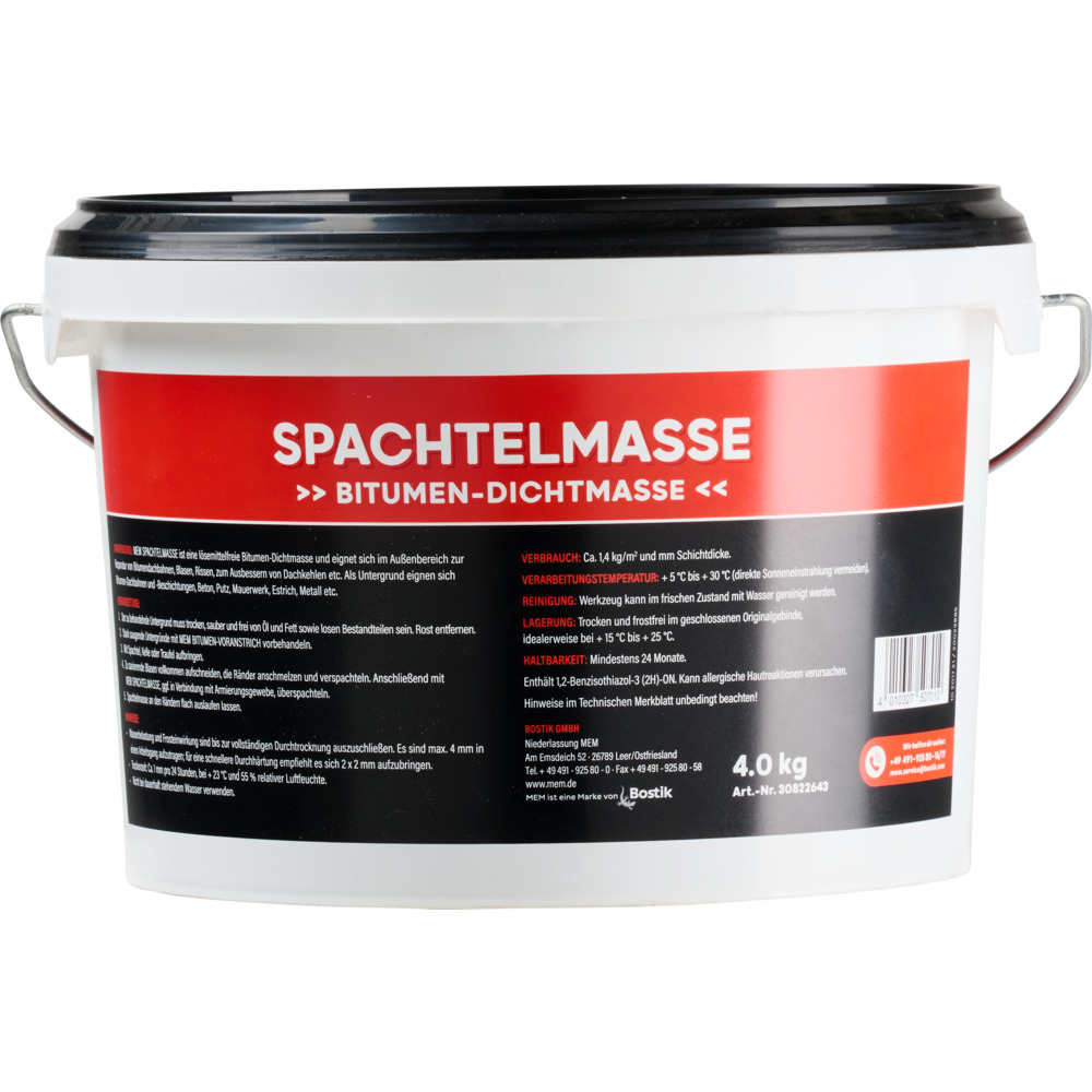 MEM-Bitumen-Spachtelmasse 4 kg image number 1