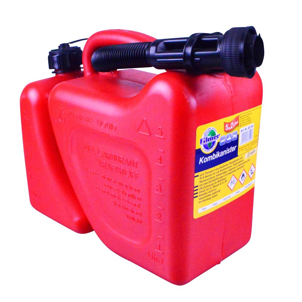 Benzinkanister 5+2 Liter mit flexiblem Ausgießer