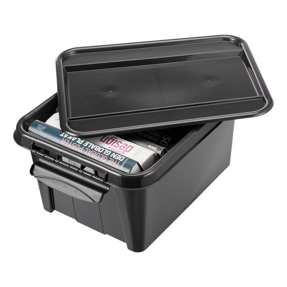 Aufbewahrungsbox 32 Liter mit Deckel und QR-Code Etikett, farbig sortiert image number 2