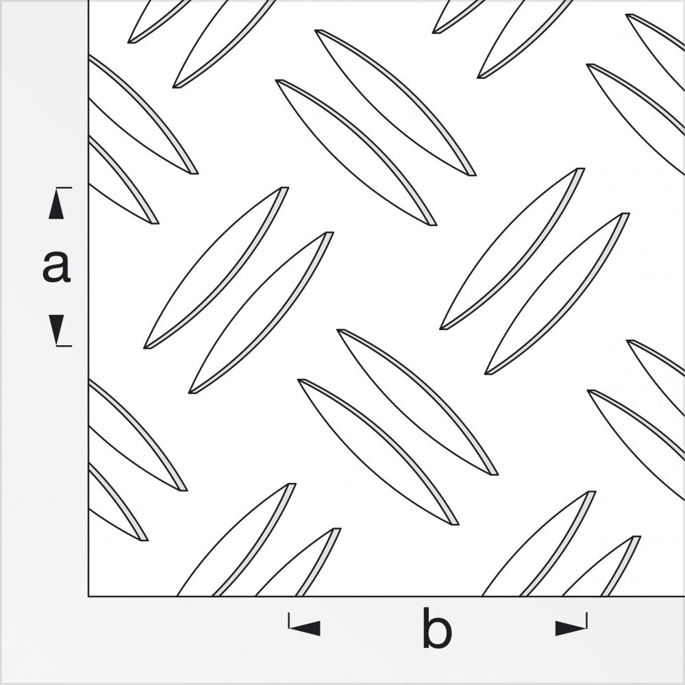 Riffelblech Aluminium blank 1,5/2 x 300 x 1000 mm image number 0