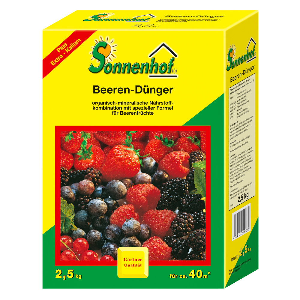 Dünger für Beerenfrüchte 2,5 kg für ca. 40 m²