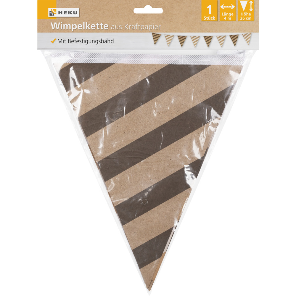 Party-Wimpelkette Kraftpapier 4 m zwei Motive sortiert image number 4