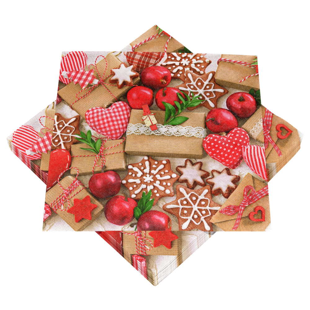 Servietten mit Motiv Weihnachtskekse, 20 Stück image number 0