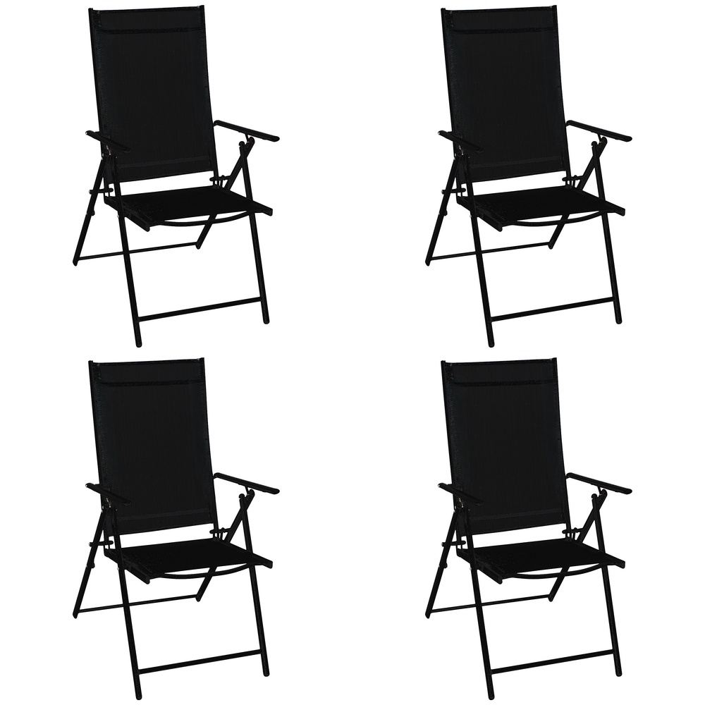 Klappsessel 4er-Set aus Stahl, anthrazit