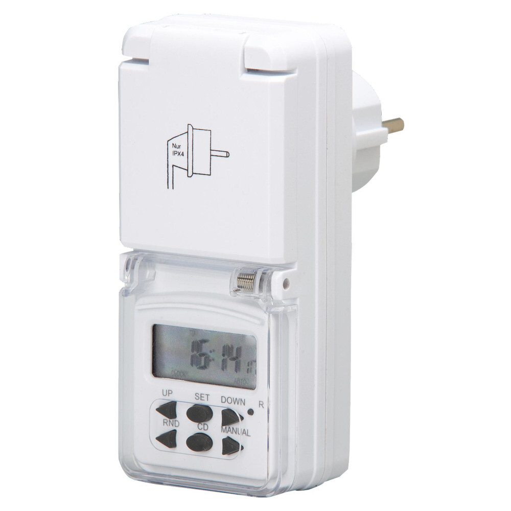 Wochenzeitschaltuhr digital 1800 W, für außen IP44