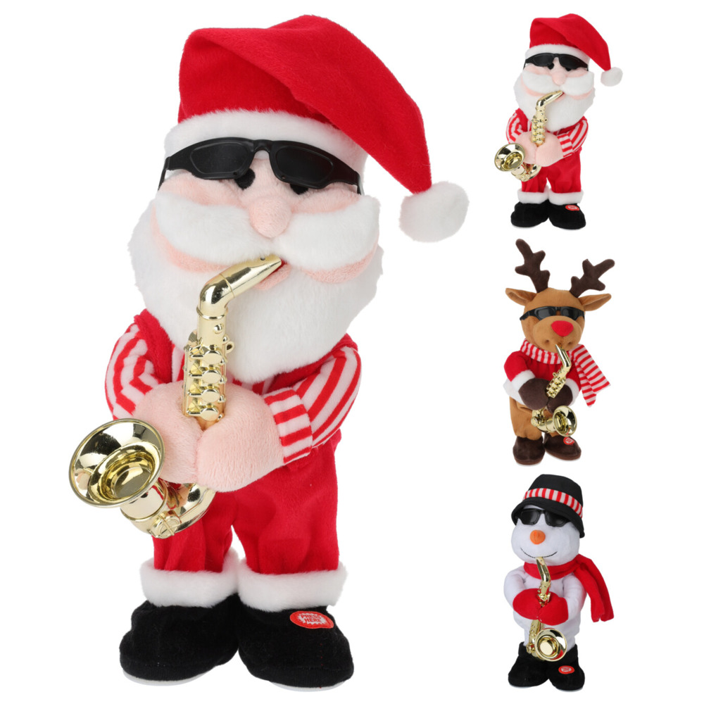 Weihnachts-Plüschfigur 35 cm tanzend mit Musik