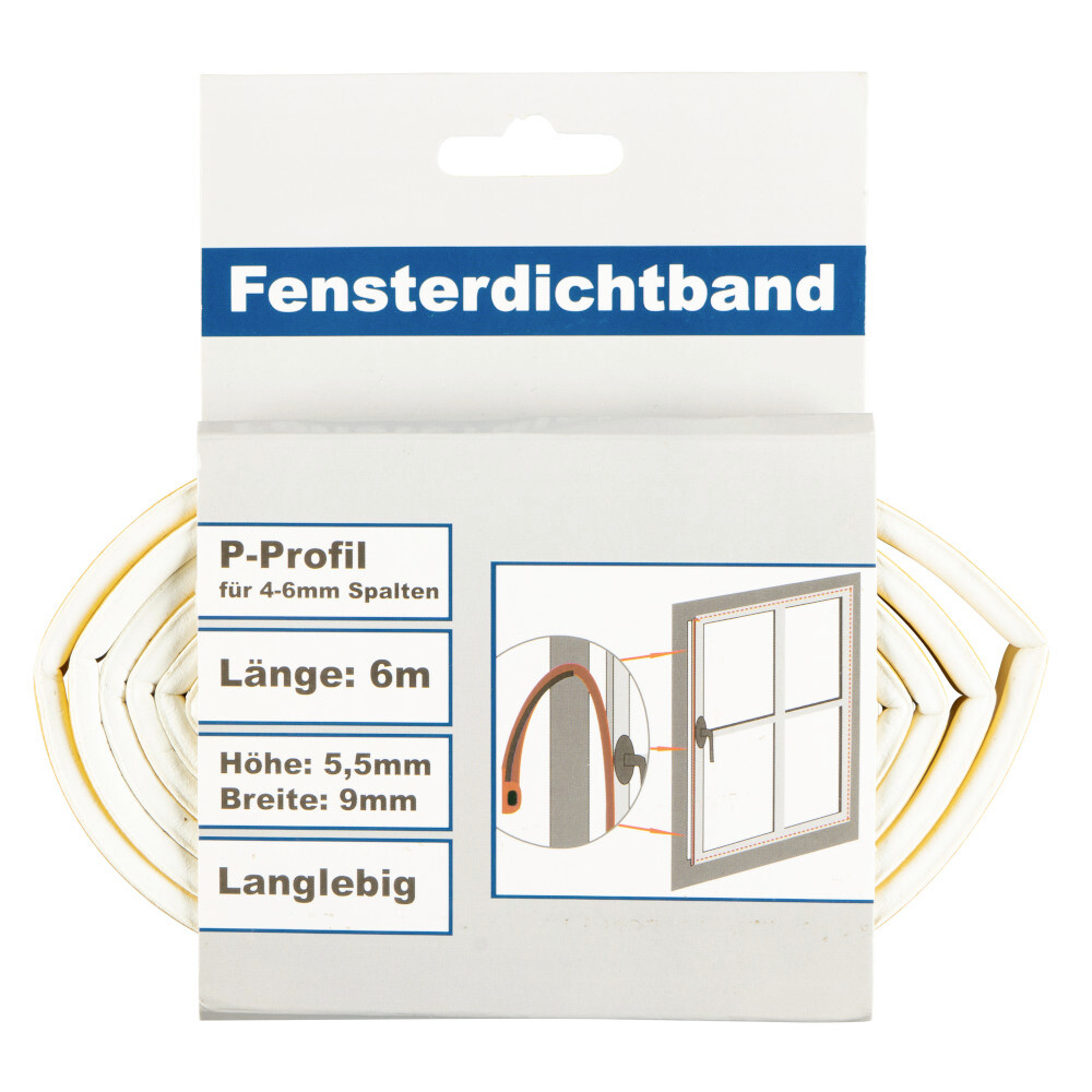 Fensterdichtung mit P-Profil in weiß auf 6 m Rolle image number 2
