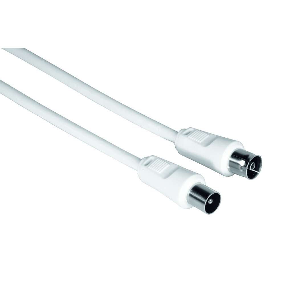 hama® Antennenkabel, Koax-Stecker - Kupplung, 5 m, weiß