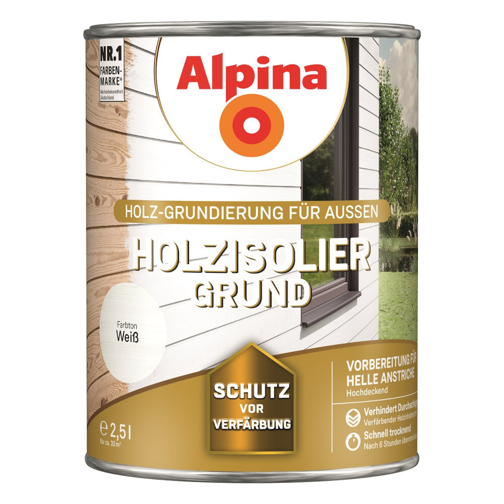 Alpina Holzisolier-Grund 2,5 Liter weiß image number 0
