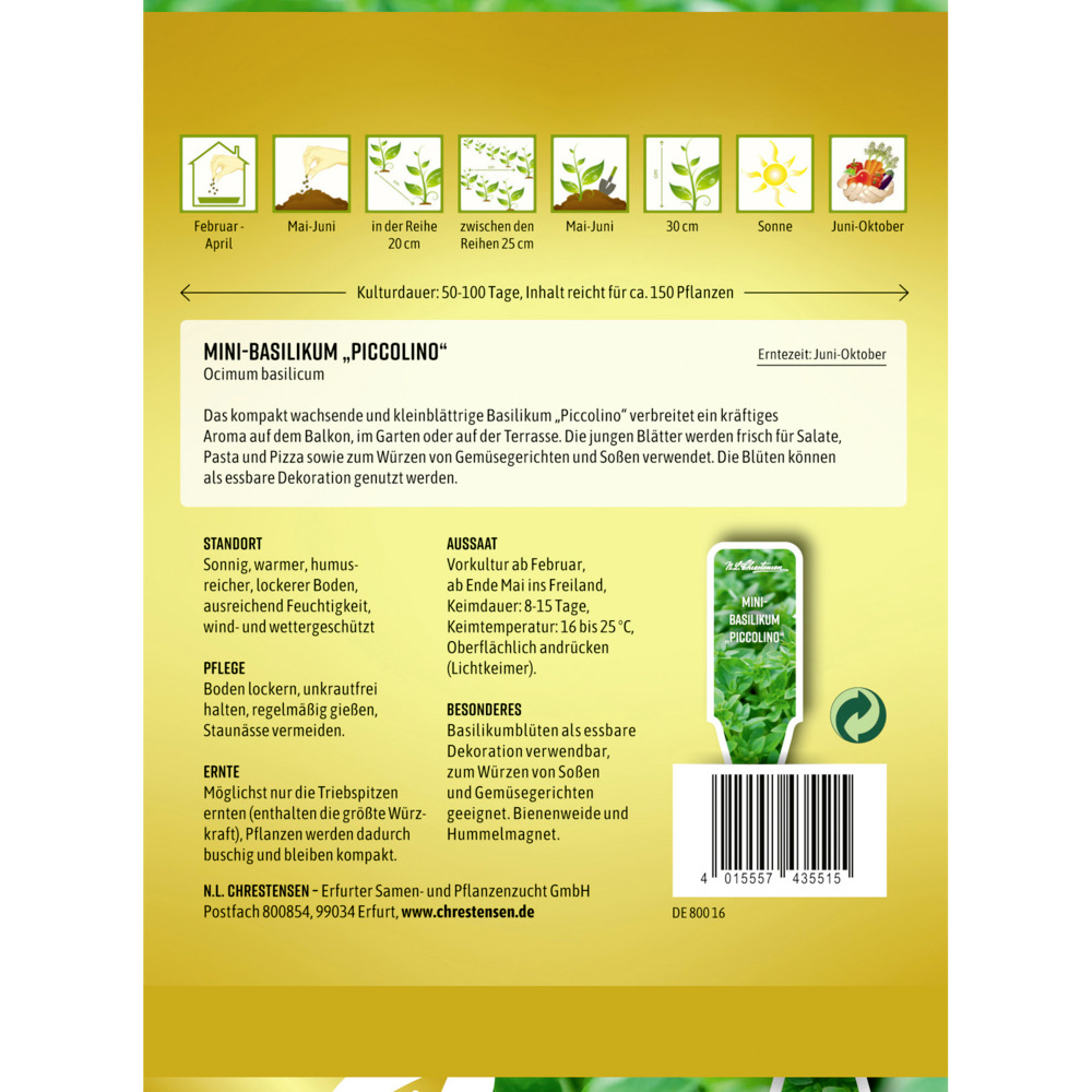 Saatgut Mini Basilikum Piccolino image number 1
