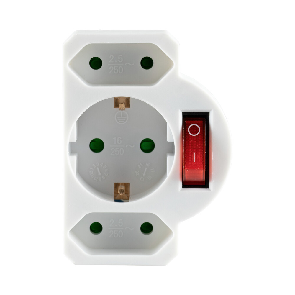 Zwischenstecker 3-fach in weiß