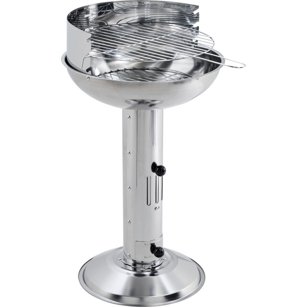 S&auml;ulengrill rund aus Edelstahl mit Bodenplatte image number 1