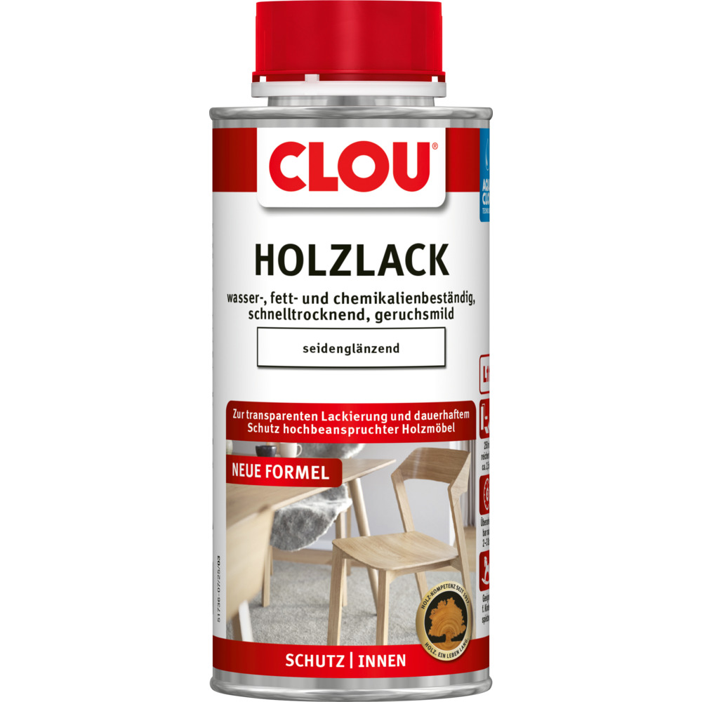 Clou L11 AQUA-Holzlack 250 ml seidenglänzend