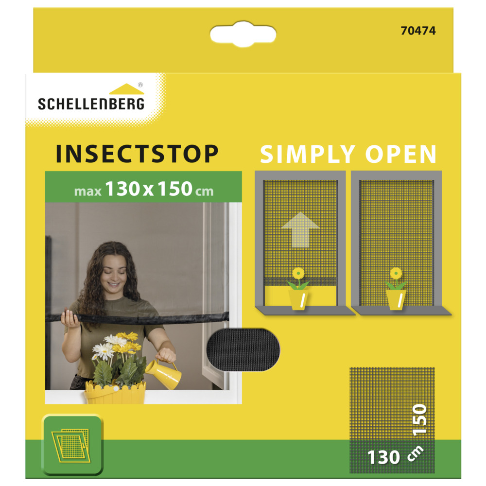Insektenschutzgitter Simply Open anthrazit 130 x 150 cm Polyester image number 1