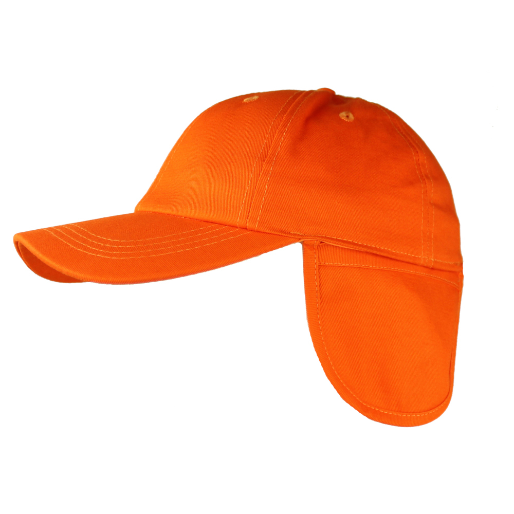 Warnschutz - Signal - Cap Forst orange mit Ohrenschutz