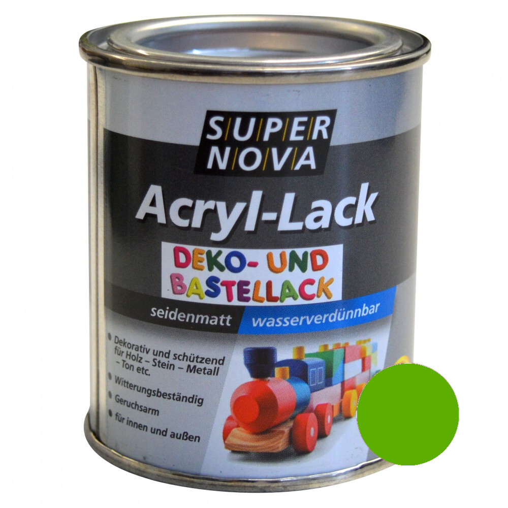 Super Nova Acryl Lack leuchtgrün seidenmatt für innen und außen image number 0