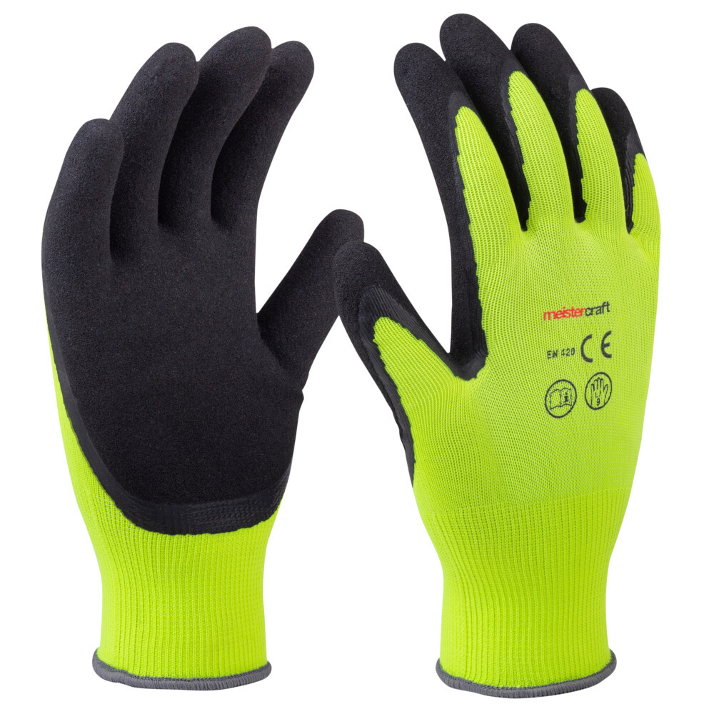 Gartenhandschuhe Größe 9 gelb aus Polyester mit Latex-Beschichtung