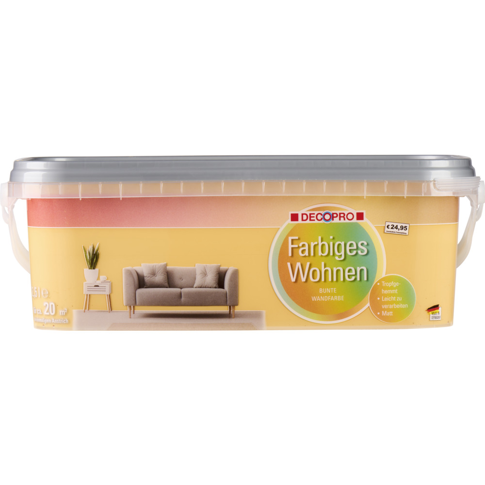 DECOPRO Wandfarbe 2,5 Liter oranje matt image number 1