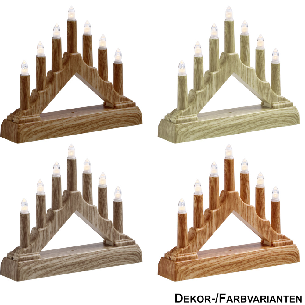 LED-Schwibbogen aus Holz mit LED-Kerzen image number 0