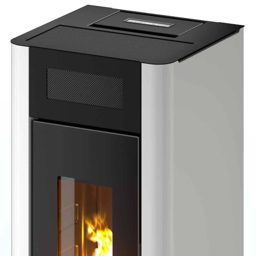Pelletofen Freepoint AMARANTO 9, weißer Stahl