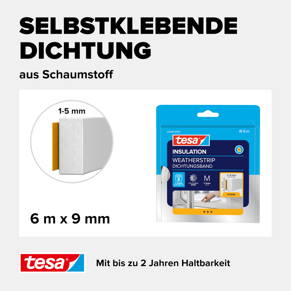 tesa&reg; Insulation Dichtungsband pur 6 m wei&szlig; image number 2