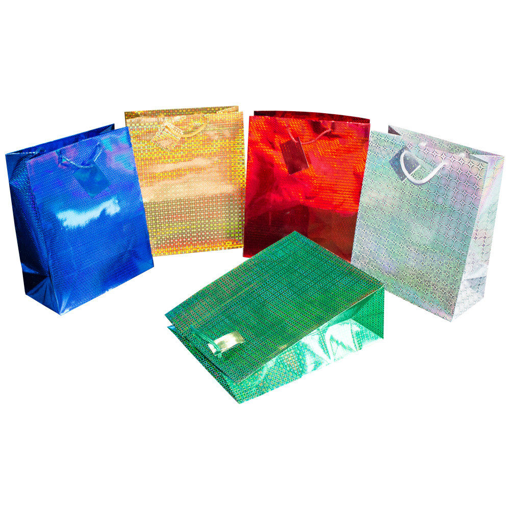 Geschenktasche „Hologramm“ groß in verschiedenen Farben