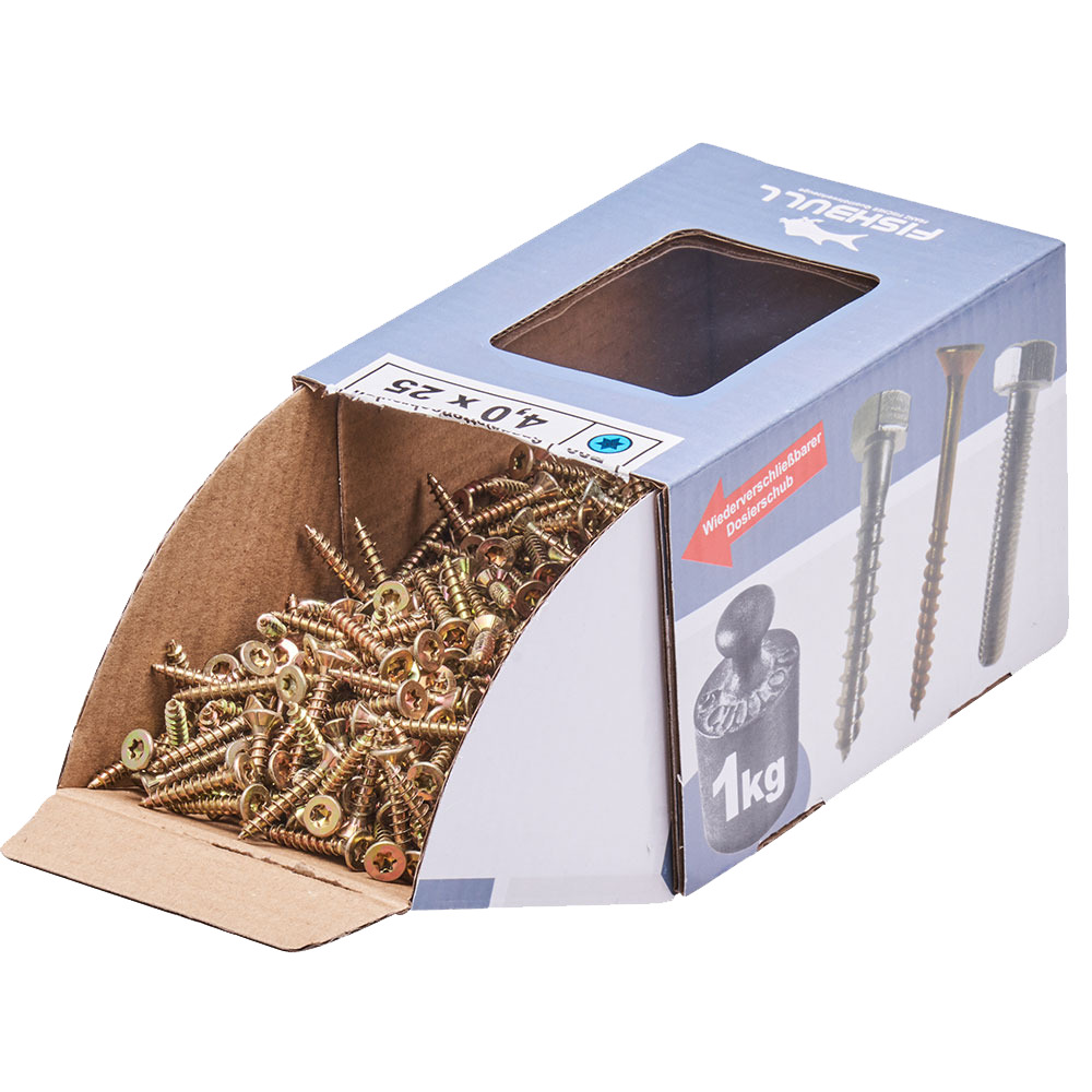 Spanplattenschraube 4x25 mm IVZ 1kg FISHBULL-Pack Senkkopf Vollgewinde image number 3