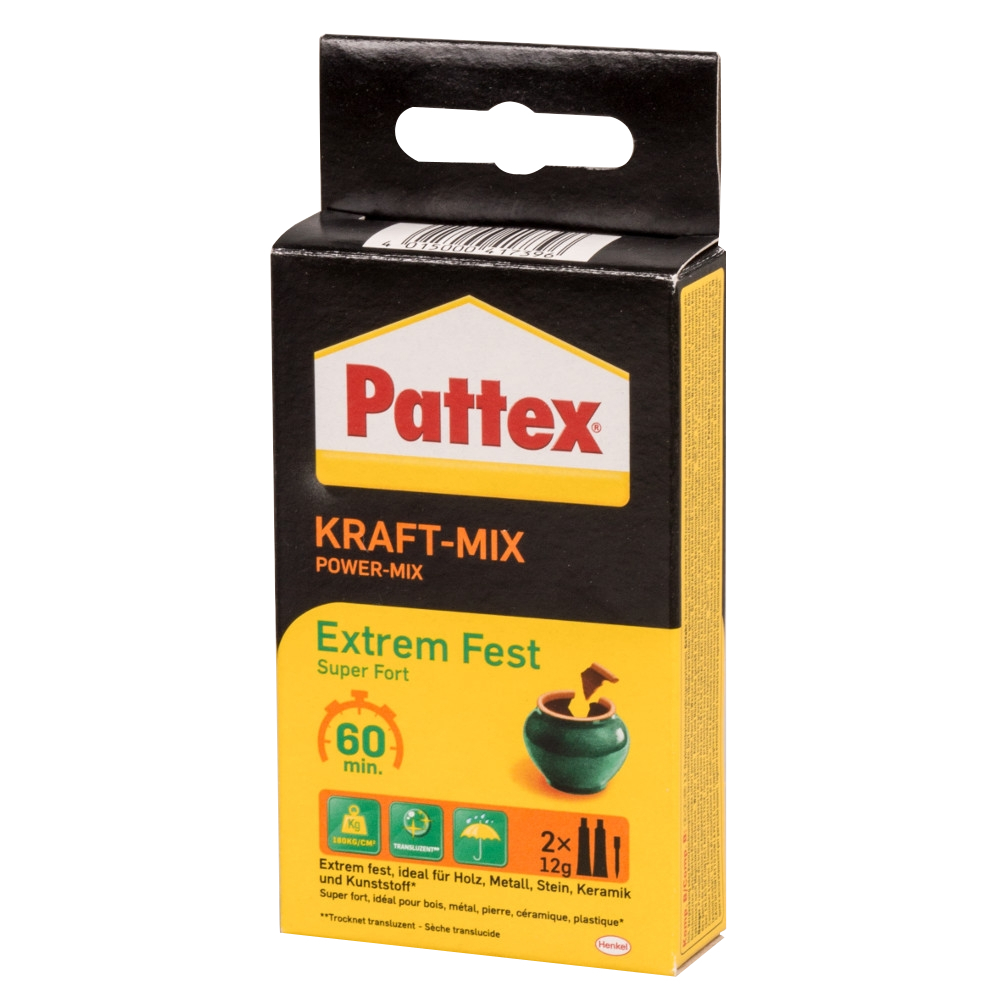 Pattex® "Kraft-Mix Extrem Fest" Kleber, transparent, 2 x 12 g