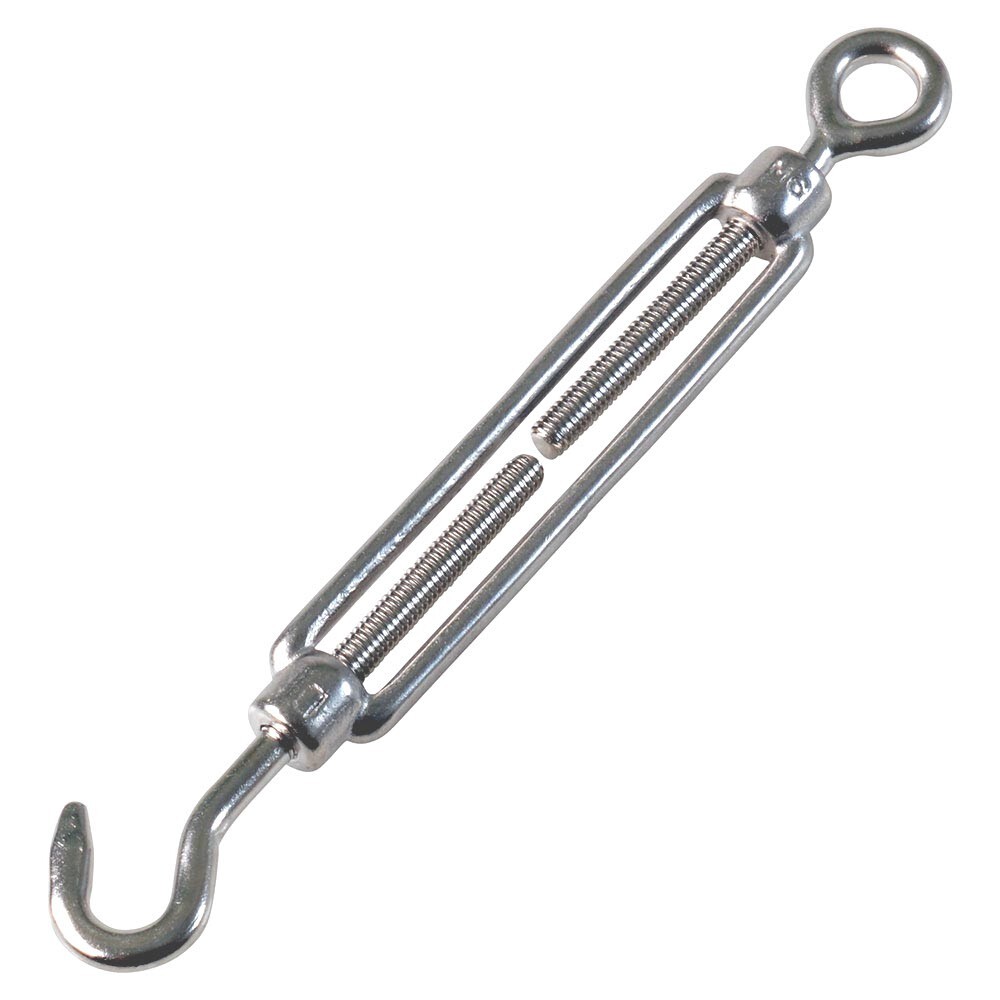 Seilspanner 6 x 100 mm, mit Haken und Öse, Edelstahl image number 0