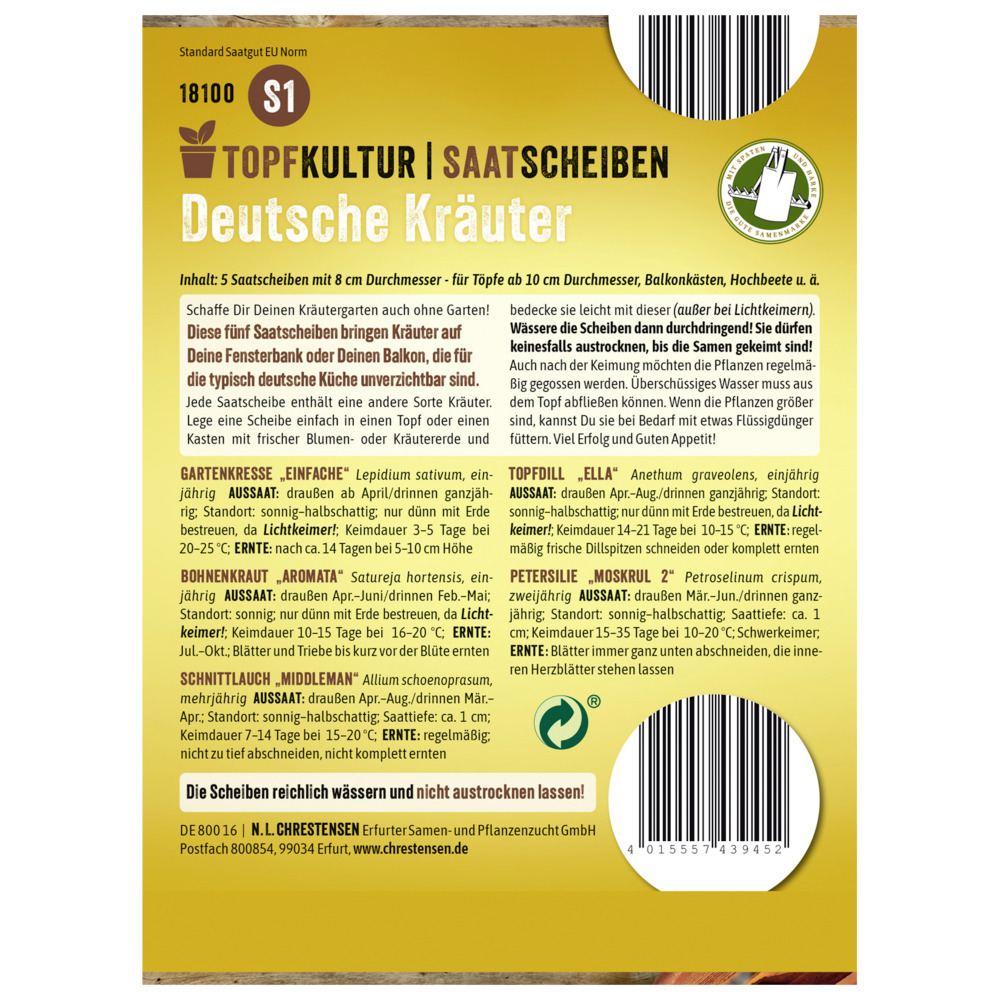 Saatscheiben Deutsche-Kräuter-Mix 5 Scheiben image number 1