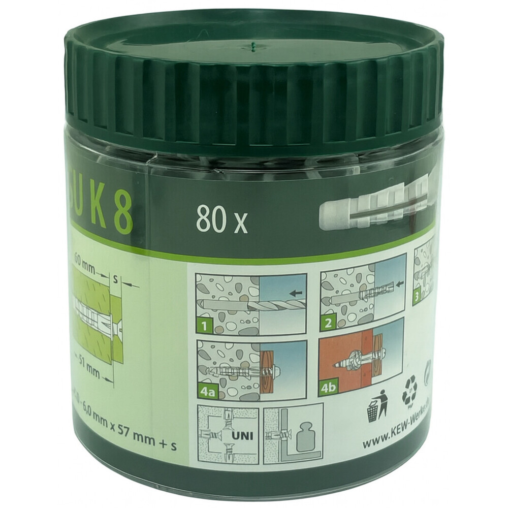 Super-Universald&uuml;bel mit Kragen 8 x 60 mm, in 80er Vorratsdose image number 0