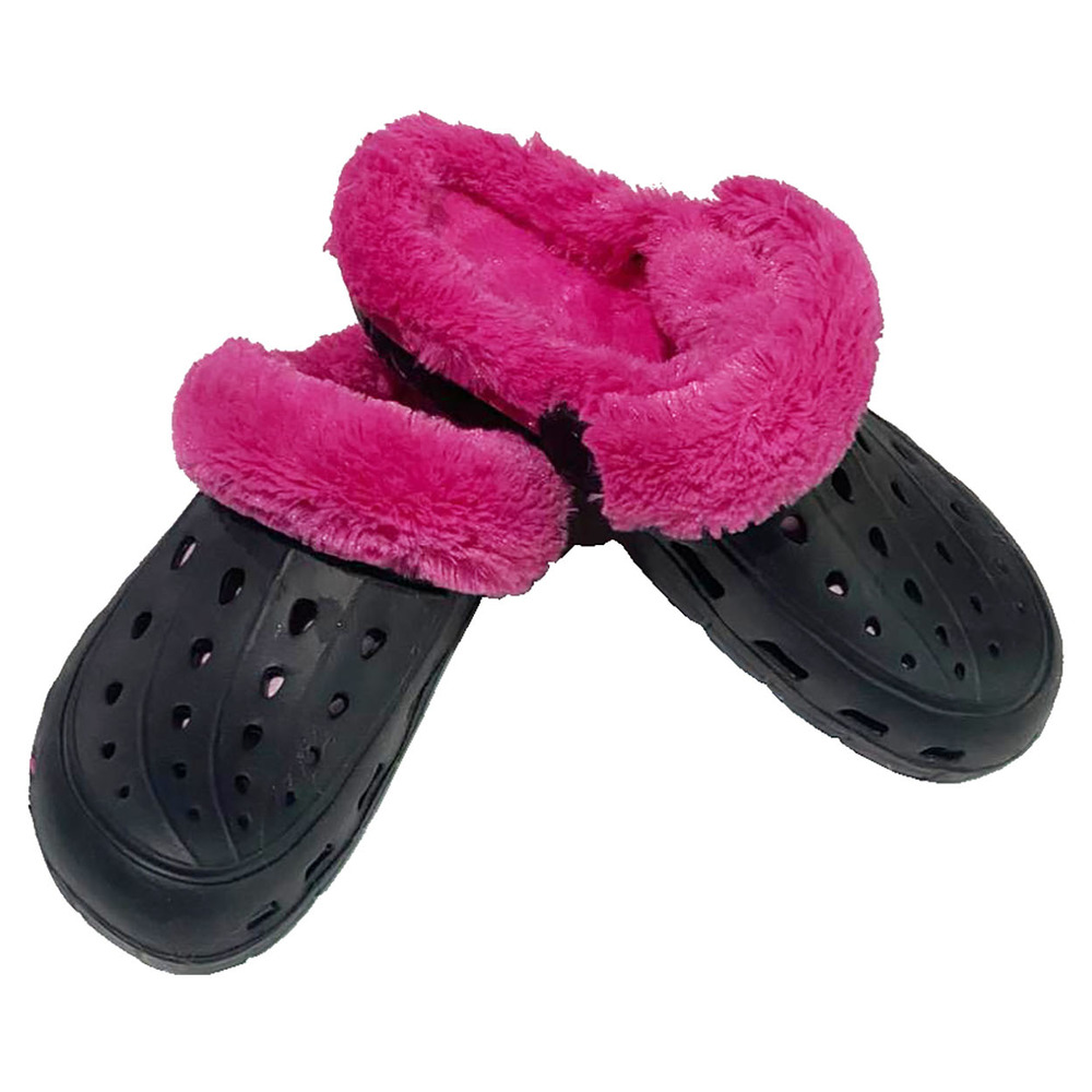 Clogs Größe 36 bis 45 aus Kunststoff in verschiedenen Farben mit Fell image number 3