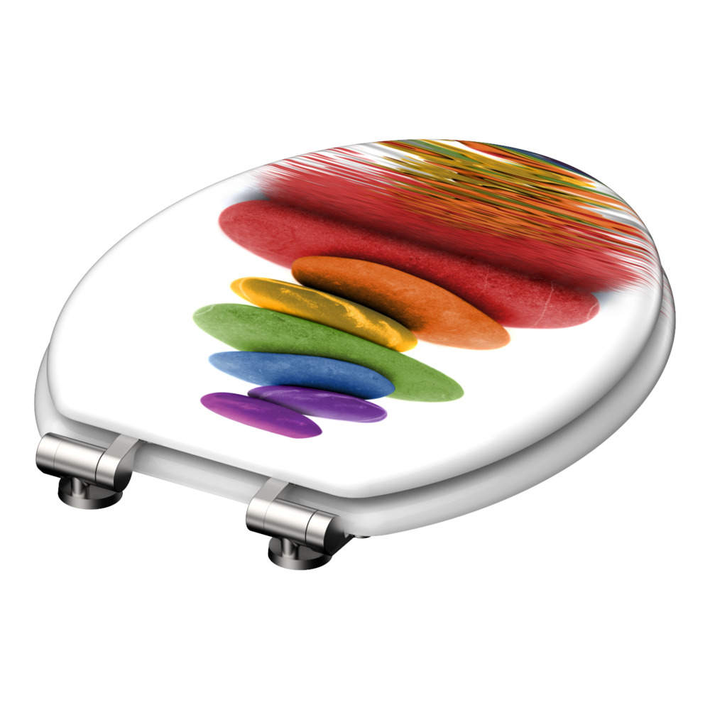 WC-Sitz MDF mit Absenkautomatik Motiv Colorful-Stones image number 1