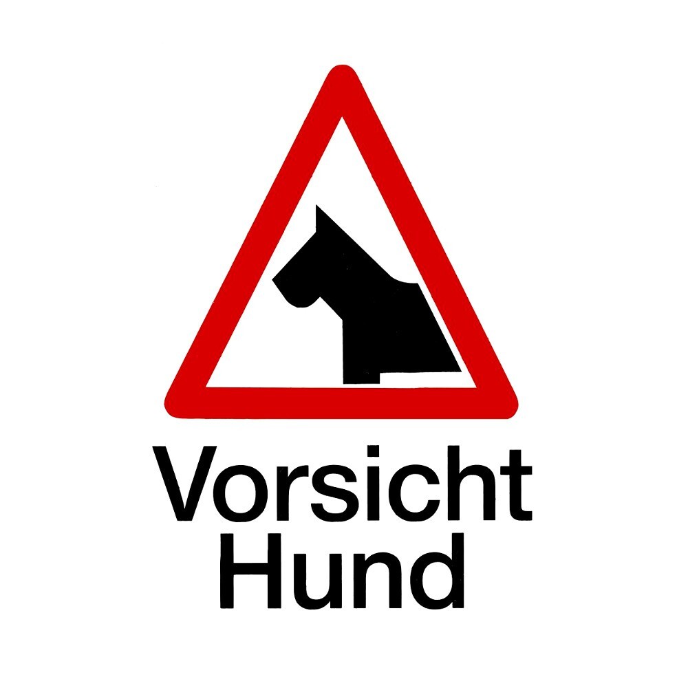 Hunde Warnschild 194 x 260 mm, selbstklebend image number 0