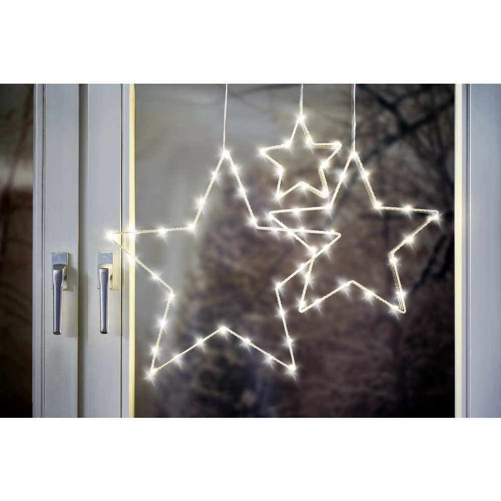 LED Fensterfigur Stern mit 10 LED, Timerfunktion und Saugnapf image number 2