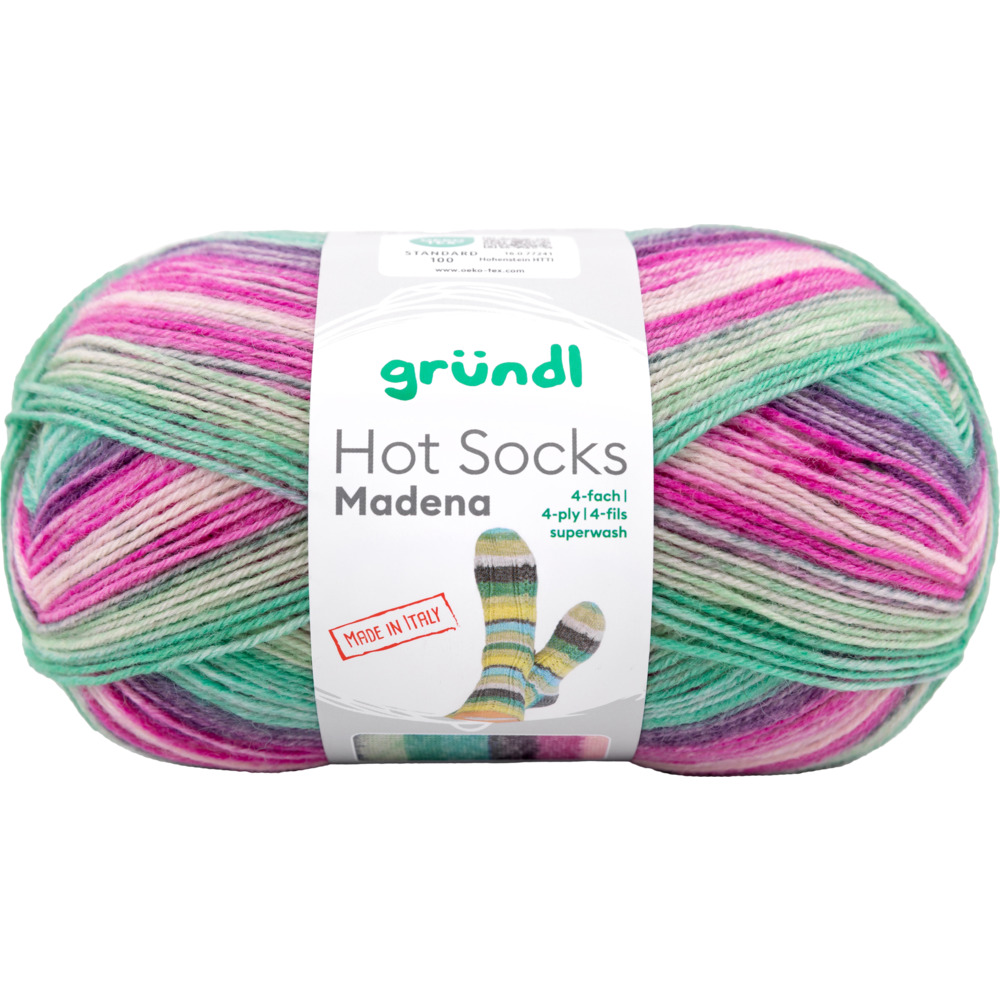 Garn Hot Socks Madena 4-fach berry-lagune 100g