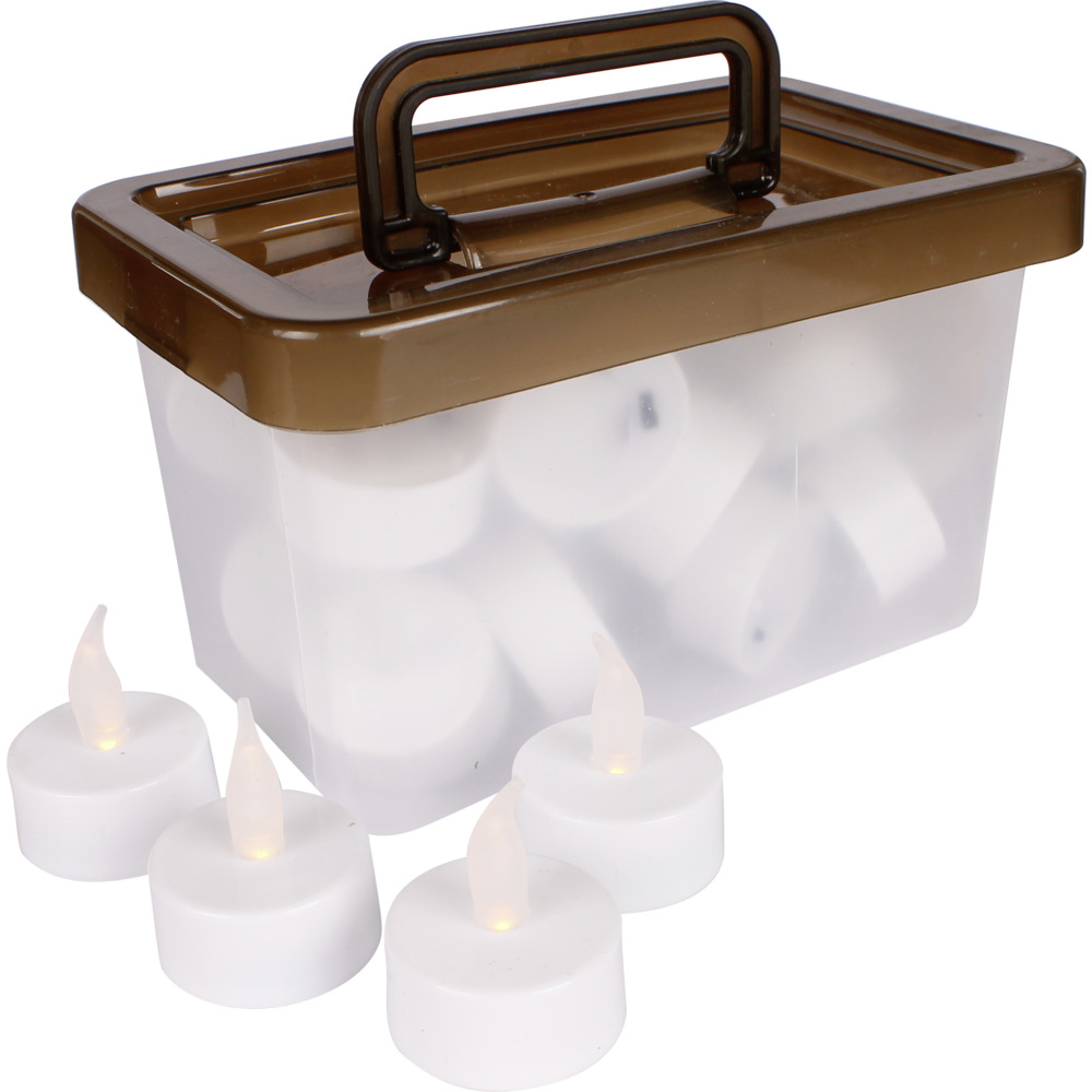 LED-Teelichter-Set 24 Stück mit Batterien und Tragebox