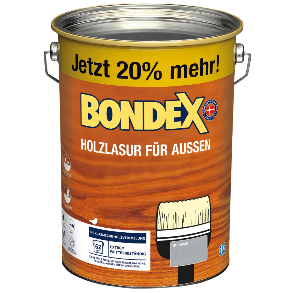 BONDEX Holzlasur für Aussen hellblau-grau 4,8 Liter image number 0