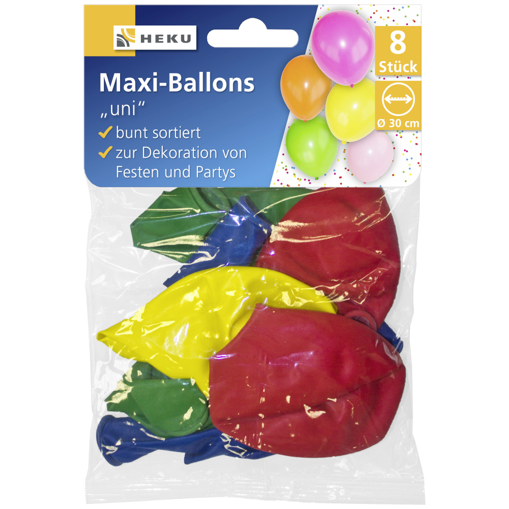 Maxi Luftballons uni 8 Stück