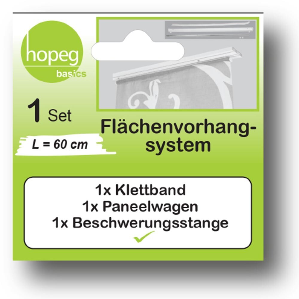 Paneelwagen 60cm, aus Kunststoff, in Weiß, für Flächenvorhang
