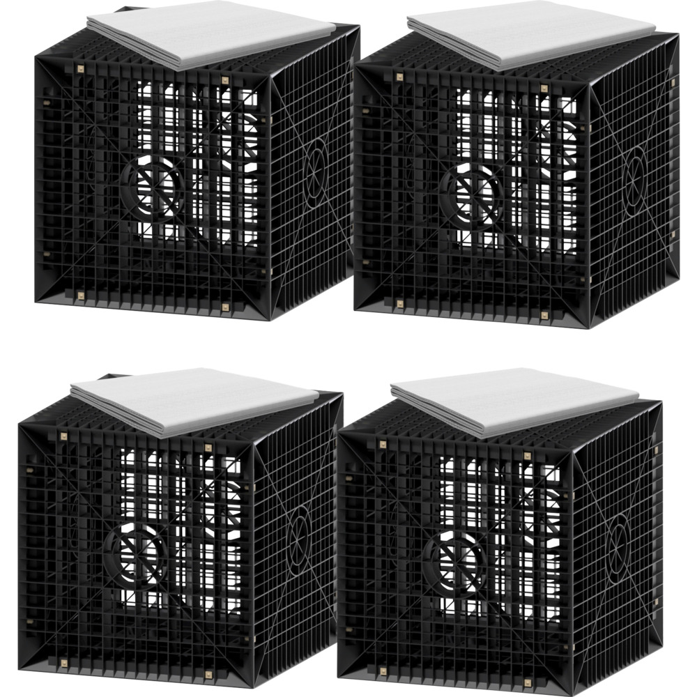 Erweiterungsset Versickerung 820 L - 4 Sickerwürfeln 205 L und 24m² Geovlies